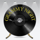Aperturee - Aperturee Music Awards Night Round Backdrop Grammy Inspired Vinyl Record Photo Booth Red Carpet Themed Birthday Party Decor