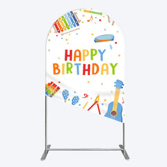 Aperturee - Aperturee Musical Instruments Kids Theme Birthday Arch Backdrop