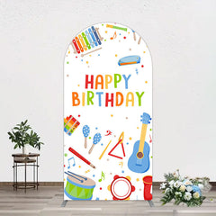 Aperturee - Aperturee Musical Instruments Kids Theme Birthday Arch Backdrop