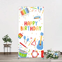 Aperturee - Aperturee Musical Instruments Kids Theme Birthday Rectangle Backdrop