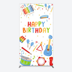 Aperturee - Aperturee Musical Instruments Kids Theme Birthday Rectangle Backdrop