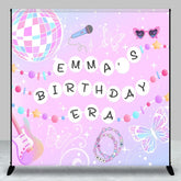 Aperturee - Aperturee Musical Rainbow Custom Name Birthday Era Backdrop