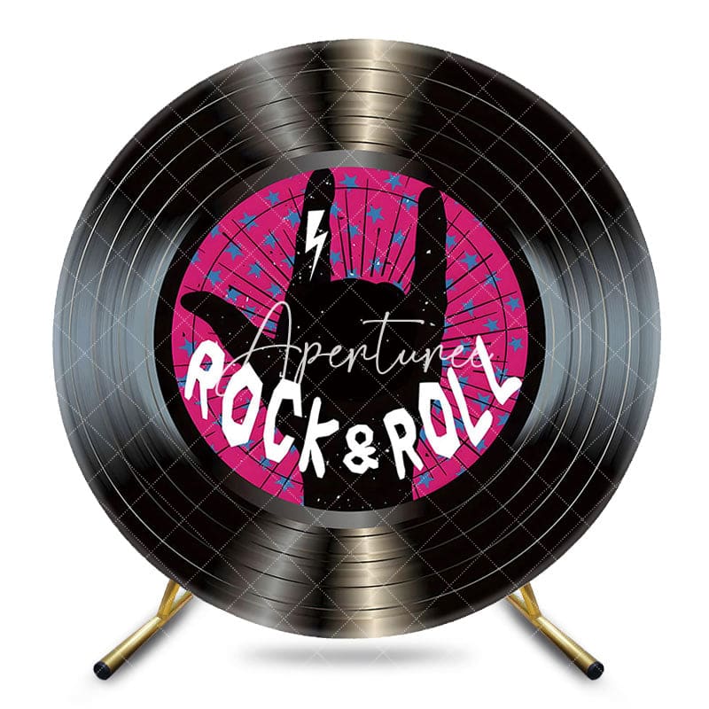 Aperturee - Aperturee Musical Vinyl Record Rock And Roll Round Backdrop