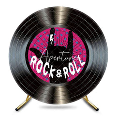 Aperturee - Aperturee Musical Vinyl Record Rock And Roll Round Backdrop