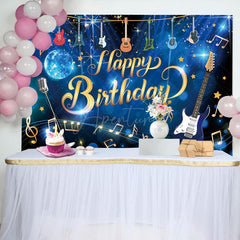 Aperturee - Aperturee Musician Disco Ball Glitter Happy Birthday Backdrop