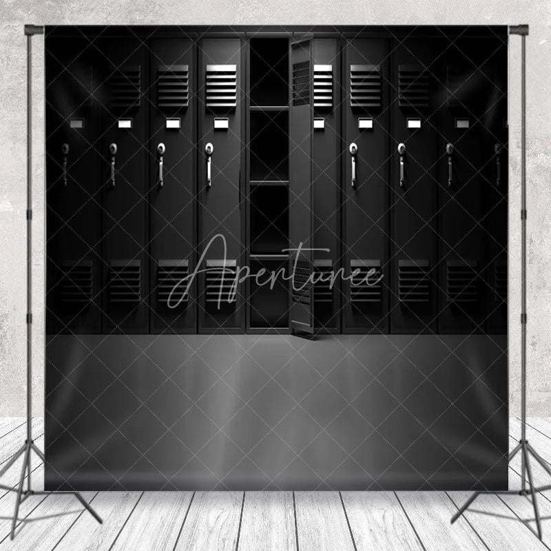 Aperturee - Aperturee Mysterious Dark Storage Lockers Open Door Backdrop