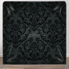 Aperturee - Aperturee Mysterious Flower Pattern Dim Black Backdrop Cover