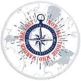 Aperturee - Aperturee Mysterious Simple Compass Journey Round Beach Towel