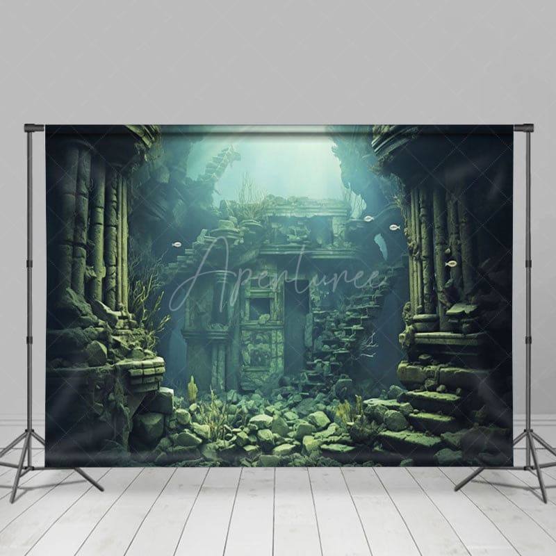 Aperturee - Aperturee Mysterious Underwater Ruins World Photo Backdrop