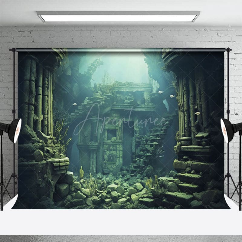 Aperturee - Aperturee Mysterious Underwater Ruins World Photo Backdrop