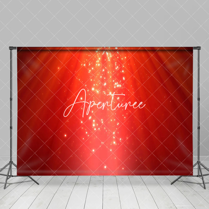 Aperturee - Aperturee Mystical Christmas Light Beam Red Holiday Backdrop