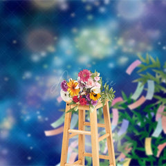 Aperturee - Aperturee Mystical Night Sky Pink Blossoms Petals Backdrop