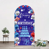 Aperturee - Aperturee National Flag Balloons Sweet Birthday Arch Backdrop
