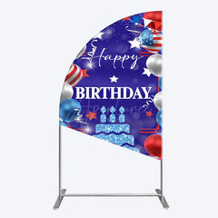 Aperturee - Aperturee National Flag Balloons Sweet Birthday Half Moon Arch Backdrop