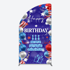 Aperturee - Aperturee National Flag Balloons Sweet Birthday Half Moon Arch Backdrop