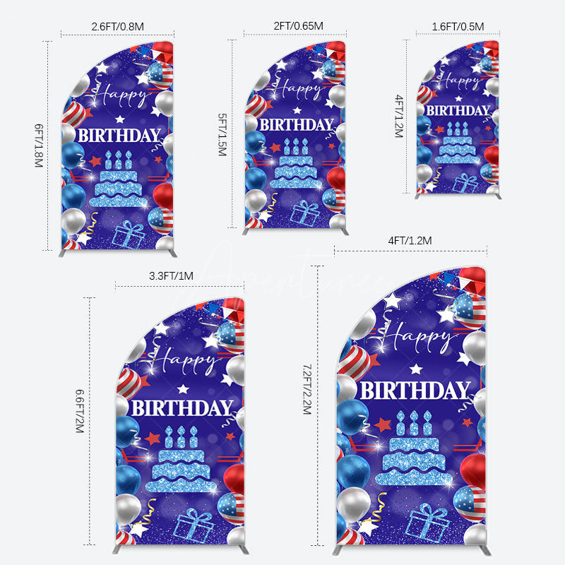 Aperturee - Aperturee National Flag Balloons Sweet Birthday Half Moon Arch Backdrop