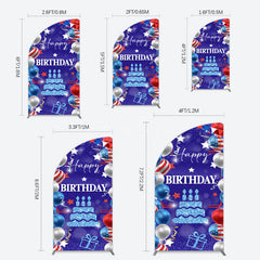 Aperturee - Aperturee National Flag Balloons Sweet Birthday Half Moon Arch Backdrop