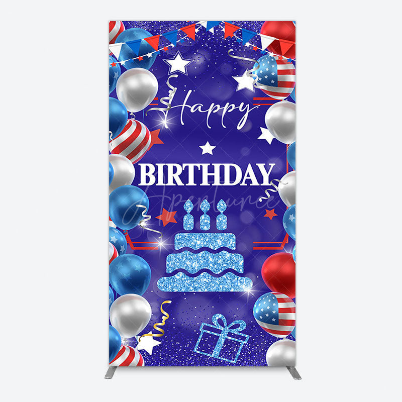 Aperturee - Aperturee National Flag Balloons Sweet Birthday Rectangle Backdrop