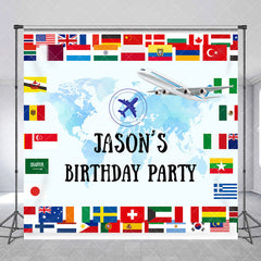 Aperturee - Aperturee National Flags Map Custom Name Birthday Backdrop