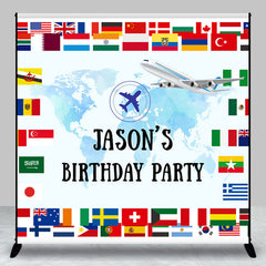 Aperturee - Aperturee National Flags Map Custom Name Birthday Backdrop