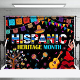 Aperturee - Aperturee National Hispanic Heritage Month Backdrop Colorful Fiesta with Papel Picado Latino Culture Celebration Decor