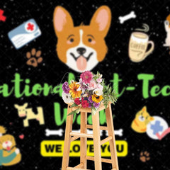 Aperturee - Aperturee National Vet Tech Week Cartoon Love You Backdrop