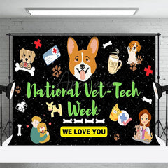 Aperturee - Aperturee National Vet Tech Week Cartoon Love You Backdrop