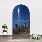 Aperturee - Aperturee Nativity Scene Arch Backdrop Star of Bethlehem Christmas Night Religious