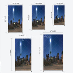 Aperturee - Aperturee Nativity Scene Rectangle Backdrop Star of Bethlehem Christmas Night Religious