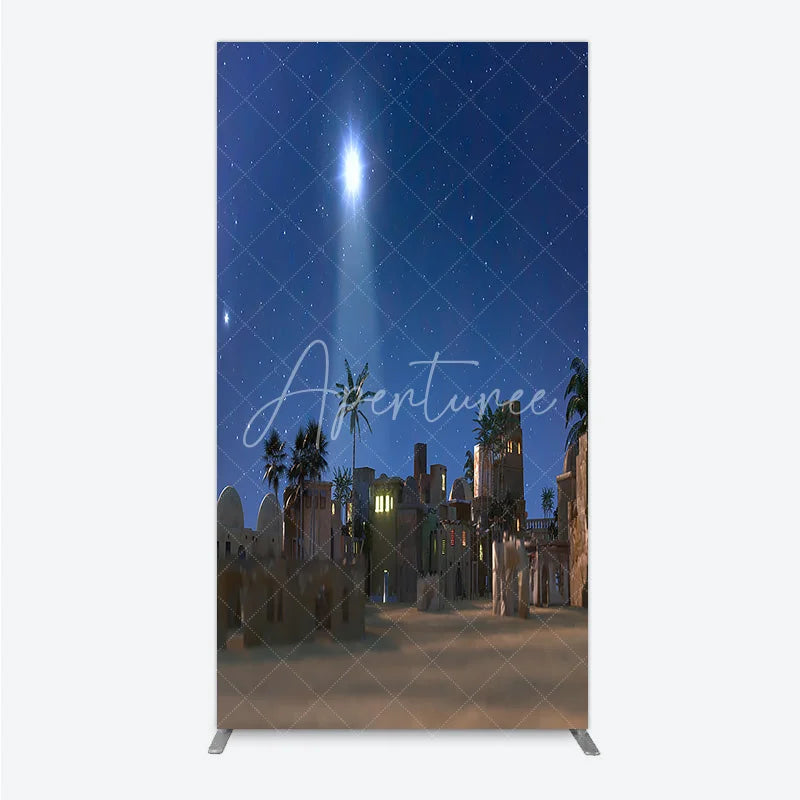 Aperturee - Aperturee Nativity Scene Rectangle Backdrop Star of Bethlehem Christmas Night Religious