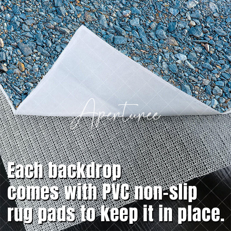 Aperturee - Aperturee Natural Blue Gravel Pattern Fabric Floor Backdrop