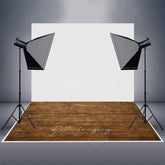 Aperturee - Aperturee Natural Brown Wood Grain Photo Rubber Floor Mat