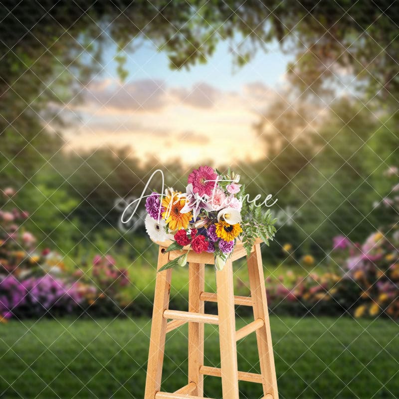 Aperturee - Aperturee Natural Colorful Wildflower Lawn Spring Backdrop