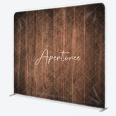 Aperturee - Aperturee Natural Dark Brown Wood Plank Texture Square Double-Sided Backdrop Rustic Vintage Photography Background