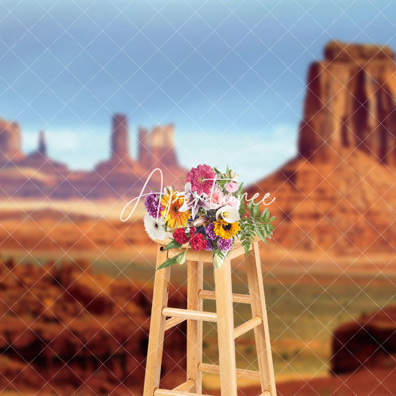 Aperturee - Aperturee Natural Desert Rock Sky Landscape Photo Backdrop