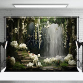 Aperturee - Aperturee Natural Flower Plant Waterfall Landscape Backdrop