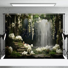 Aperturee - Aperturee Natural Flower Plant Waterfall Landscape Backdrop