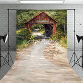 Aperturee - Aperturee Natural Forest Summer Covered Bridge Sweep Backdrop