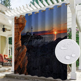 Aperturee - Aperturee Natural Landscape Waterproof Outdoor Curtains For Gazebo