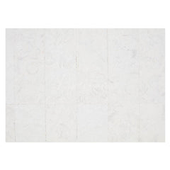 Aperturee - Aperturee Natural Marble White Grey Tiles Rubber Floor Mat