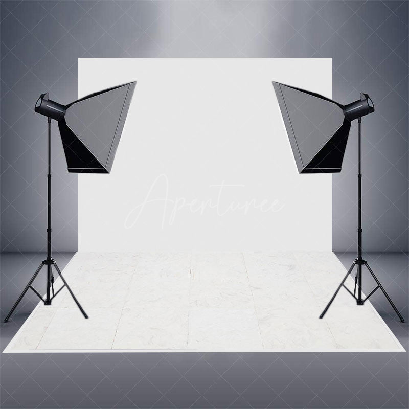 Aperturee - Aperturee Natural Marble White Grey Tiles Rubber Floor Mat