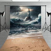 Aperturee - Aperturee Natural Ocean Waves Stormy Lighthouse Sweep Backdrop