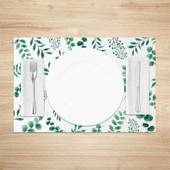 Aperturee - Aperturee Natural Plant Leaves Greenery Set of 4 Placemats