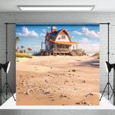 Aperturee - Aperturee Natural Sandy Beach House Summer Photography Backdrop
