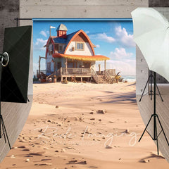 Aperturee - Aperturee Natural Sandy Beach House Summer Sweep Photo Backdrop