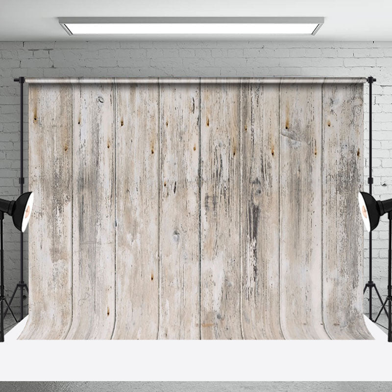 Aperturee - Aperturee Natural Textured Light Brown White Wooden Backdrop