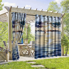 Aperturee - Aperturee Navigation View Waterproof Printed Outdoor Curtains