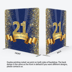Aperturee - Aperturee Navy Blue Glitter Fabric Backdrop Cover for Birthday