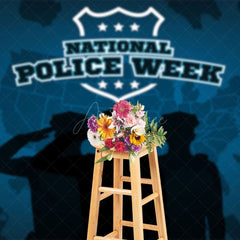 Aperturee - Aperturee Navy Blue Usa Flag National Police Week Backdrop