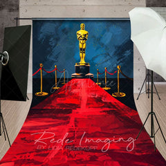 Aperturee - Aperturee Navy Wall Oscar Award Red Stage Sweep Photo Backdrop